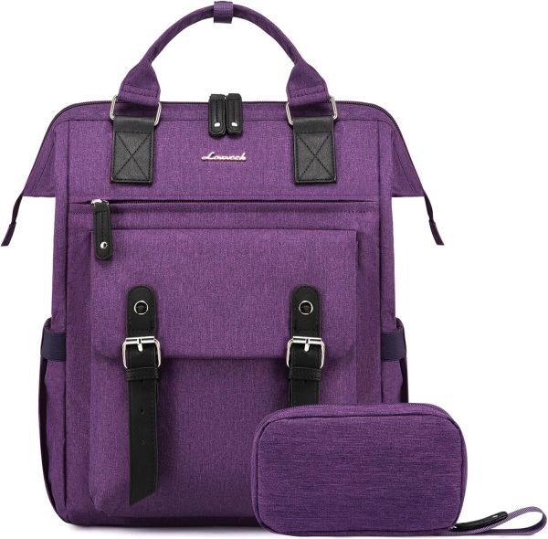 LOVEVOOK Laptop Backpack for Women Work Travel Backpack Purse, Commuter Business Computer Bag Teacher Nurse Bags, College School Backpack Student Bookbag with Multi-Pockets, 15.6 Inch, Black-brown - Image 226