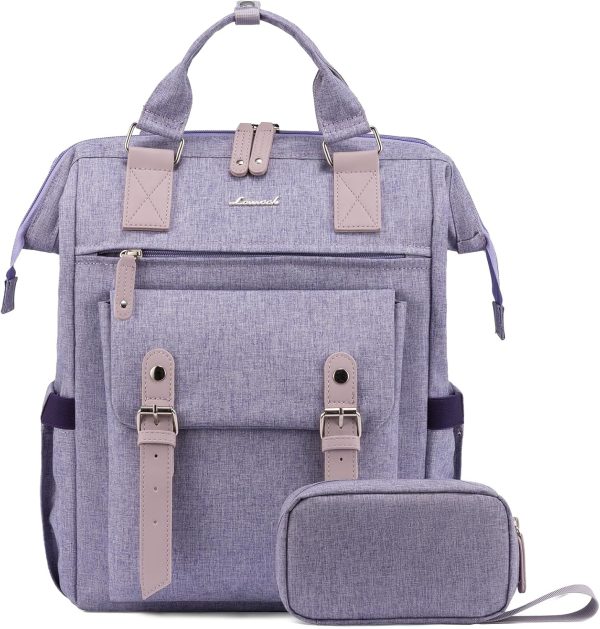 LOVEVOOK Laptop Backpack for Women Work Travel Backpack Purse, Commuter Business Computer Bag Teacher Nurse Bags, College School Backpack Student Bookbag with Multi-Pockets, 15.6 Inch, Black-brown - Image 267
