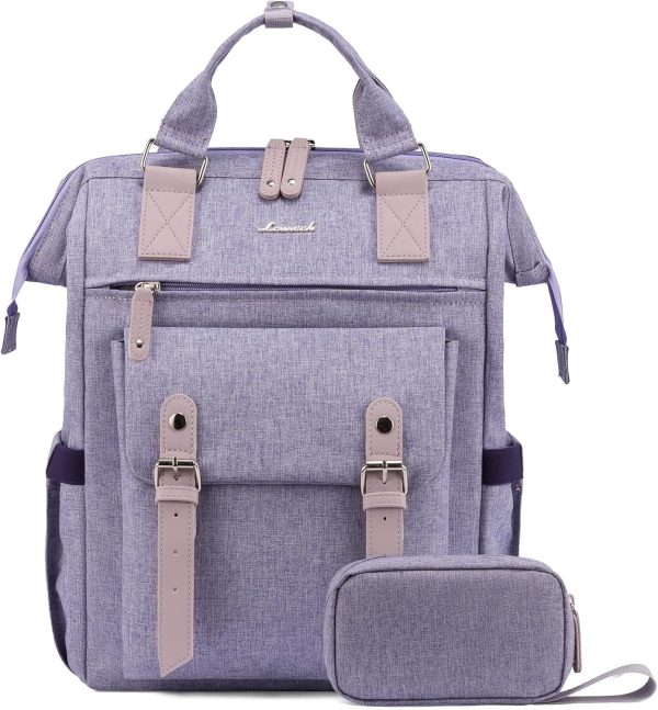 LOVEVOOK Laptop Backpack for Women Work Travel Backpack Purse, Commuter Business Computer Bag Teacher Nurse Bags, College School Backpack Student Bookbag with Multi-Pockets, 15.6 Inch, Black-brown - Image 332