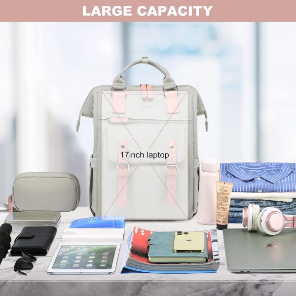 LOVEVOOK Laptop Backpack for Women Work Travel Backpack Purse, Commuter Business Computer Bag Teacher Nurse Bags, College School Backpack Student Bookbag with Multi-Pockets, 15.6 Inch, Black-brown - Image 365