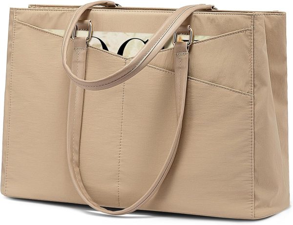 LOVEVOOK Laptop Tote Bag for Women 15.6 Inch Waterproof Leather Computer Bags Business Office Work Briefcase Black - Image 56