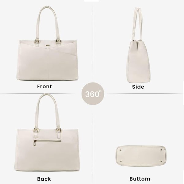 LOVEVOOK Laptop Tote Bag for Women 15.6 Inch Waterproof Leather Computer Bags Business Office Work Briefcase Black - Image 95