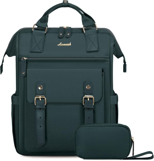 LOVEVOOK Laptop Backpack for Women Work Travel Backpack Purse, Commuter Business Computer Bag Teacher Nurse Bags, College School Backpack Student Bookbag with Multi-Pockets, 15.6 Inch, Black-brown - Image 429