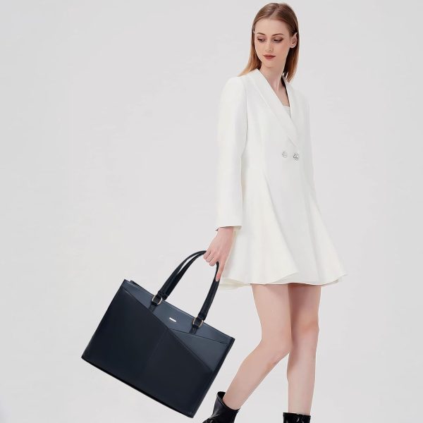 LOVEVOOK Laptop Tote Bag for Women 15.6 Inch Waterproof Leather Computer Bags Business Office Work Briefcase Black - Image 133