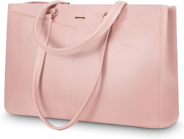 LOVEVOOK Laptop Tote Bag for Women 15.6 Inch Waterproof Leather Computer Bags Business Office Work Briefcase Black - Image 153