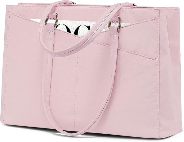 LOVEVOOK Laptop Tote Bag for Women 15.6 Inch Waterproof Leather Computer Bags Business Office Work Briefcase Black - Image 160