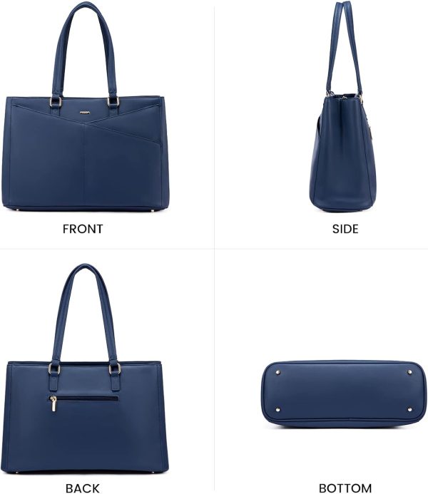 LOVEVOOK Laptop Tote Bag for Women 15.6 Inch Waterproof Leather Computer Bags Business Office Work Briefcase Black - Image 181