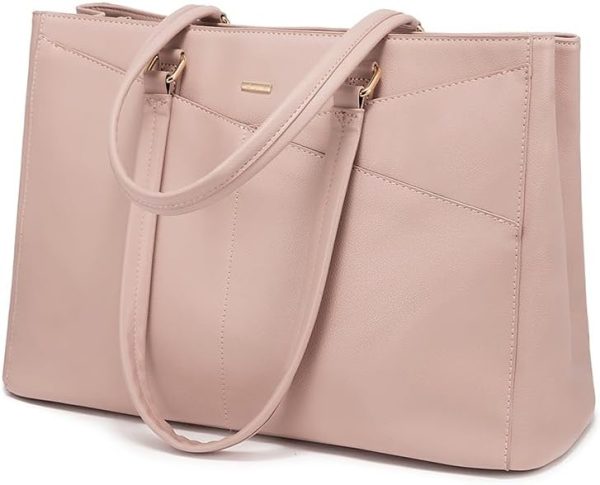 LOVEVOOK Laptop Tote Bag for Women 15.6 Inch Waterproof Leather Computer Bags Business Office Work Briefcase Black - Image 212