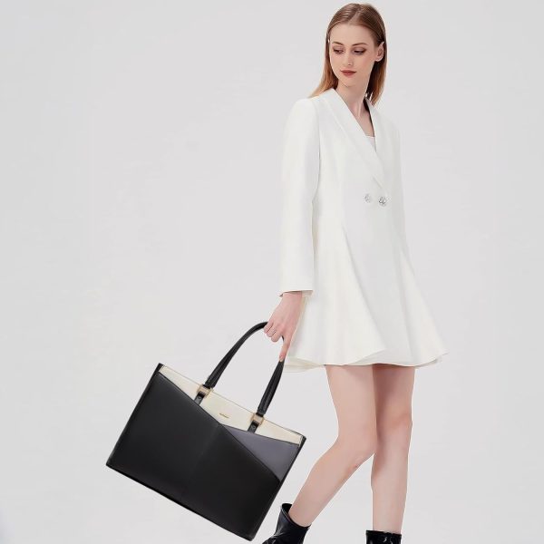 LOVEVOOK Laptop Tote Bag for Women 15.6 Inch Waterproof Leather Computer Bags Business Office Work Briefcase Black - Image 250