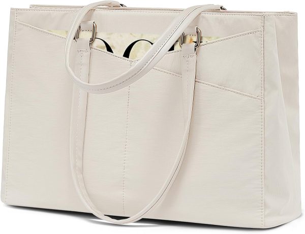 LOVEVOOK Laptop Tote Bag for Women 15.6 Inch Waterproof Leather Computer Bags Business Office Work Briefcase Black - Image 255