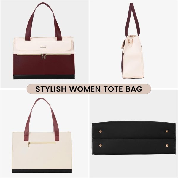 LOVEVOOK Laptop Bag for Women 15.6 Inch Tote Work Professional Leather Computer Briefcase Waterproof Handbag Shoulder Large Capacity Business Teacher Office Crossbody Purse - Image 8