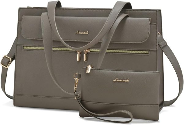 LOVEVOOK Laptop Bag for Women 15.6 Inch Tote Work Professional Leather Computer Briefcase Waterproof Handbag Shoulder Large Capacity Business Teacher Office Crossbody Purse - Image 10
