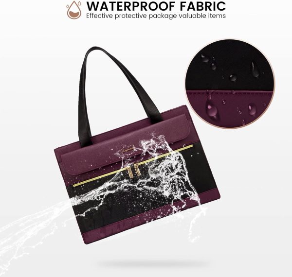 LOVEVOOK Laptop Bag for Women 15.6 Inch Tote Work Professional Leather Computer Briefcase Waterproof Handbag Shoulder Large Capacity Business Teacher Office Crossbody Purse - Image 20