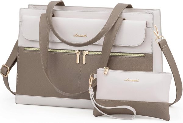 LOVEVOOK Laptop Bag for Women 15.6 Inch Tote Work Professional Leather Computer Briefcase Waterproof Handbag Shoulder Large Capacity Business Teacher Office Crossbody Purse - Image 25