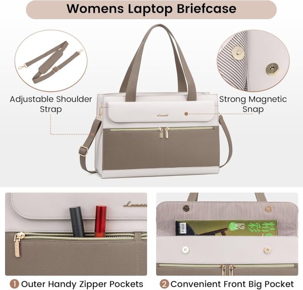 LOVEVOOK Laptop Bag for Women 15.6 Inch Tote Work Professional Leather Computer Briefcase Waterproof Handbag Shoulder Large Capacity Business Teacher Office Crossbody Purse - Image 29