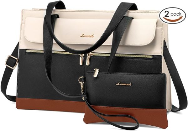 LOVEVOOK Laptop Bag for Women 15.6 Inch Tote Work Professional Leather Computer Briefcase Waterproof Handbag Shoulder Large Capacity Business Teacher Office Crossbody Purse - Image 31