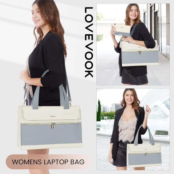 LOVEVOOK Laptop Bag for Women 15.6 Inch Tote Work Professional Leather Computer Briefcase Waterproof Handbag Shoulder Large Capacity Business Teacher Office Crossbody Purse - Image 40