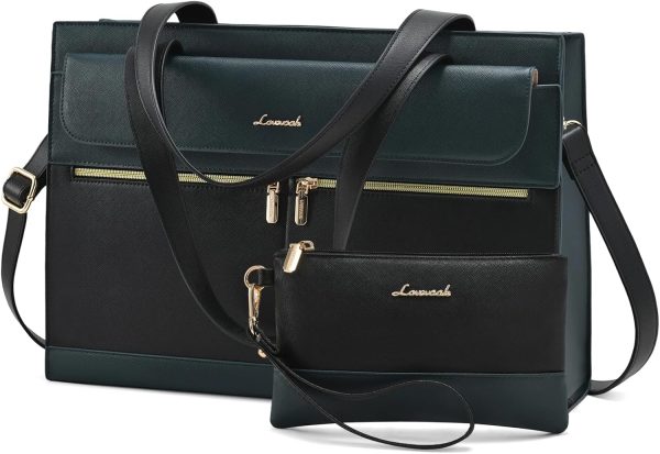 LOVEVOOK Laptop Bag for Women 15.6 Inch Tote Work Professional Leather Computer Briefcase Waterproof Handbag Shoulder Large Capacity Business Teacher Office Crossbody Purse - Image 46