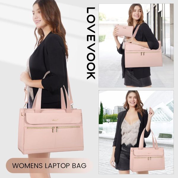 LOVEVOOK Laptop Bag for Women 15.6 Inch Tote Work Professional Leather Computer Briefcase Waterproof Handbag Shoulder Large Capacity Business Teacher Office Crossbody Purse - Image 54