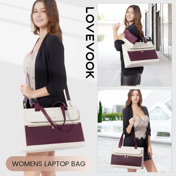 LOVEVOOK Laptop Bag for Women 15.6 Inch Tote Work Professional Leather Computer Briefcase Waterproof Handbag Shoulder Large Capacity Business Teacher Office Crossbody Purse - Image 69