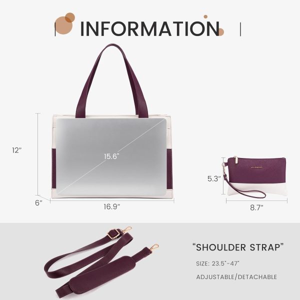 LOVEVOOK Laptop Bag for Women 15.6 Inch Tote Work Professional Leather Computer Briefcase Waterproof Handbag Shoulder Large Capacity Business Teacher Office Crossbody Purse - Image 73