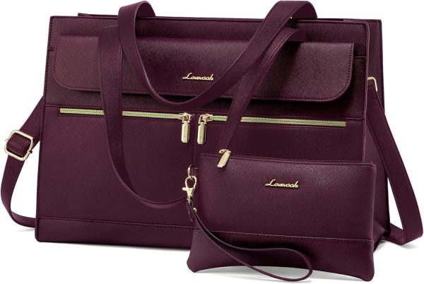 LOVEVOOK Laptop Bag for Women 15.6 Inch Tote Work Professional Leather Computer Briefcase Waterproof Handbag Shoulder Large Capacity Business Teacher Office Crossbody Purse - Image 77