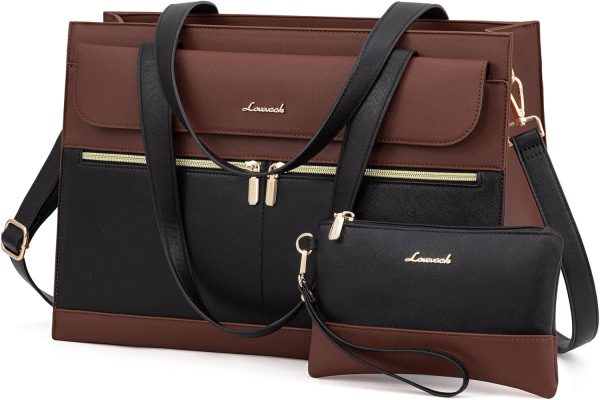 LOVEVOOK Laptop Bag for Women 15.6 Inch Tote Work Professional Leather Computer Briefcase Waterproof Handbag Shoulder Large Capacity Business Teacher Office Crossbody Purse - Image 85