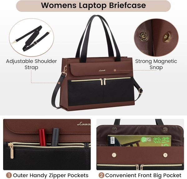 LOVEVOOK Laptop Bag for Women 15.6 Inch Tote Work Professional Leather Computer Briefcase Waterproof Handbag Shoulder Large Capacity Business Teacher Office Crossbody Purse - Image 89