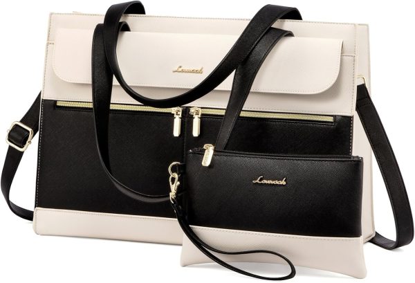 LOVEVOOK Laptop Bag for Women 15.6 Inch Tote Work Professional Leather Computer Briefcase Waterproof Handbag Shoulder Large Capacity Business Teacher Office Crossbody Purse - Image 91