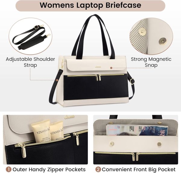LOVEVOOK Laptop Bag for Women 15.6 Inch Tote Work Professional Leather Computer Briefcase Waterproof Handbag Shoulder Large Capacity Business Teacher Office Crossbody Purse - Image 94