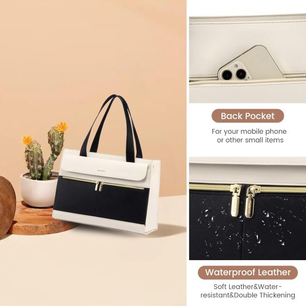 LOVEVOOK Laptop Bag for Women 15.6 Inch Tote Work Professional Leather Computer Briefcase Waterproof Handbag Shoulder Large Capacity Business Teacher Office Crossbody Purse - Image 96