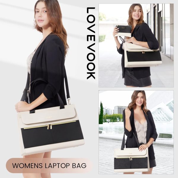 LOVEVOOK Laptop Bag for Women 15.6 Inch Tote Work Professional Leather Computer Briefcase Waterproof Handbag Shoulder Large Capacity Business Teacher Office Crossbody Purse - Image 97