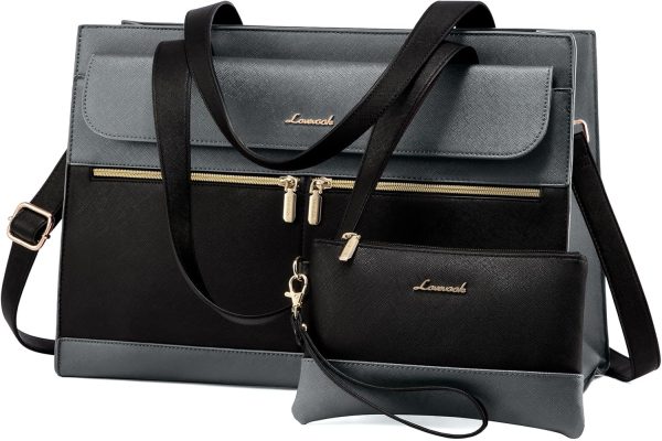 LOVEVOOK Laptop Bag for Women 15.6 Inch Tote Work Professional Leather Computer Briefcase Waterproof Handbag Shoulder Large Capacity Business Teacher Office Crossbody Purse - Image 100