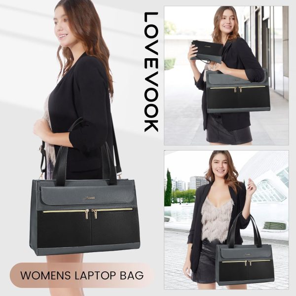 LOVEVOOK Laptop Bag for Women 15.6 Inch Tote Work Professional Leather Computer Briefcase Waterproof Handbag Shoulder Large Capacity Business Teacher Office Crossbody Purse - Image 101