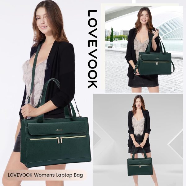 LOVEVOOK Laptop Bag for Women 15.6 Inch Tote Work Professional Leather Computer Briefcase Waterproof Handbag Shoulder Large Capacity Business Teacher Office Crossbody Purse - Image 113