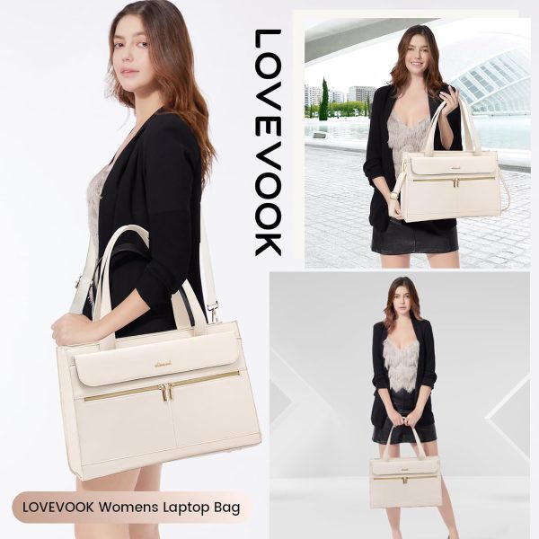 LOVEVOOK Laptop Bag for Women 15.6 Inch Tote Work Professional Leather Computer Briefcase Waterproof Handbag Shoulder Large Capacity Business Teacher Office Crossbody Purse - Image 121