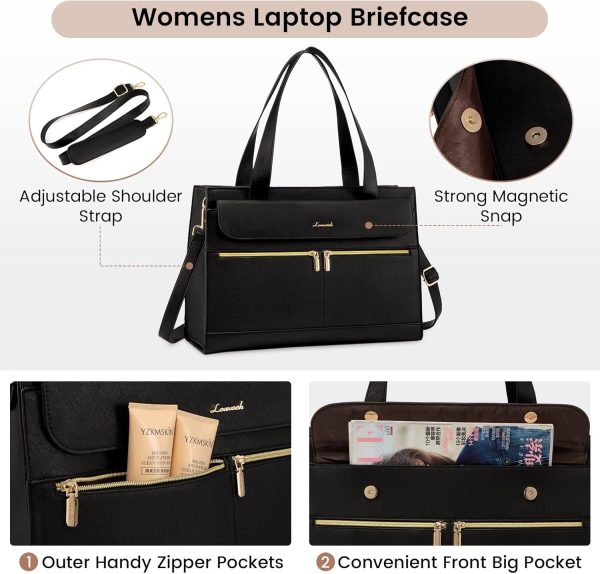 LOVEVOOK Laptop Bag for Women 15.6 Inch Tote Work Professional Leather Computer Briefcase Waterproof Handbag Shoulder Large Capacity Business Teacher Office Crossbody Purse - Image 127