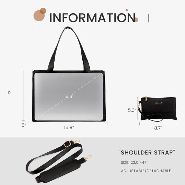 LOVEVOOK Laptop Bag for Women 15.6 Inch Tote Work Professional Leather Computer Briefcase Waterproof Handbag Shoulder Large Capacity Business Teacher Office Crossbody Purse - Image 129