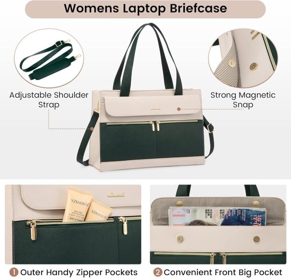 LOVEVOOK Laptop Bag for Women 15.6 Inch Tote Work Professional Leather Computer Briefcase Waterproof Handbag Shoulder Large Capacity Business Teacher Office Crossbody Purse - Image 143