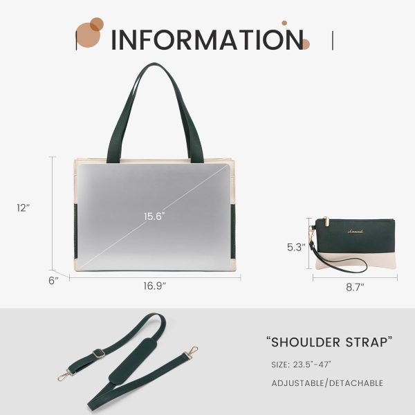 LOVEVOOK Laptop Bag for Women 15.6 Inch Tote Work Professional Leather Computer Briefcase Waterproof Handbag Shoulder Large Capacity Business Teacher Office Crossbody Purse - Image 145