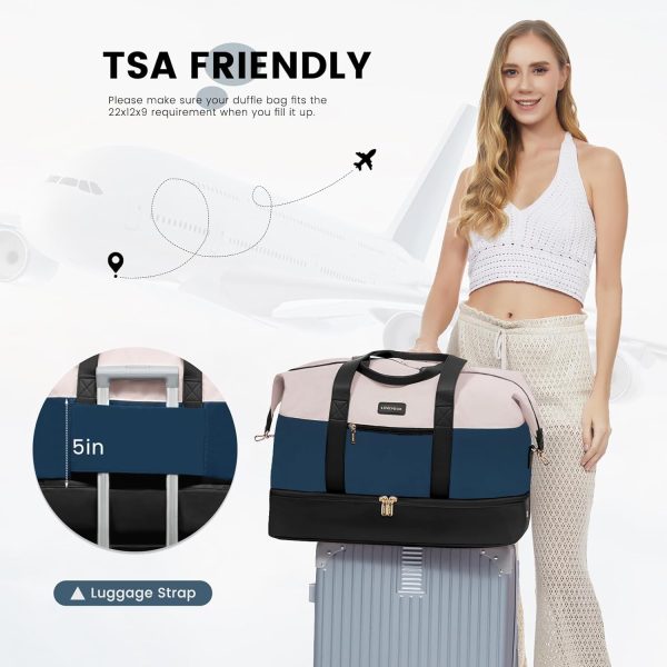 LOVEVOOK Weekender Bag, Large Travel Duffel Bag for Women with 2 Packing Cubes, Carry on Overnight Bag with Shoe Compartment, Mom Hospital Bags for Labor and Delivery - Image 15