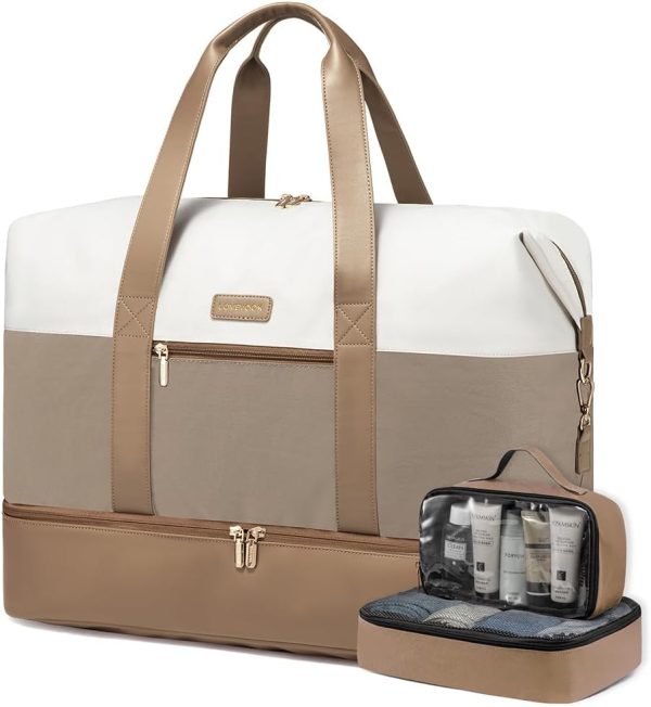 LOVEVOOK Weekender Bag, Large Travel Duffel Bag for Women with 2 Packing Cubes, Carry on Overnight Bag with Shoe Compartment, Mom Hospital Bags for Labor and Delivery - Image 16