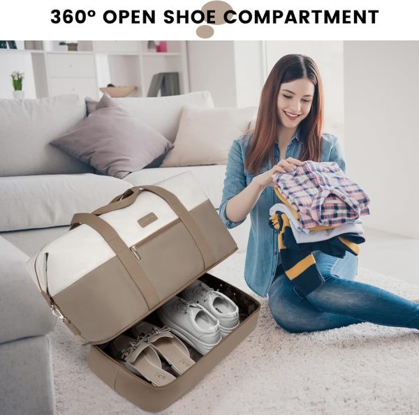 LOVEVOOK Weekender Bag, Large Travel Duffel Bag for Women with 2 Packing Cubes, Carry on Overnight Bag with Shoe Compartment, Mom Hospital Bags for Labor and Delivery - Image 20