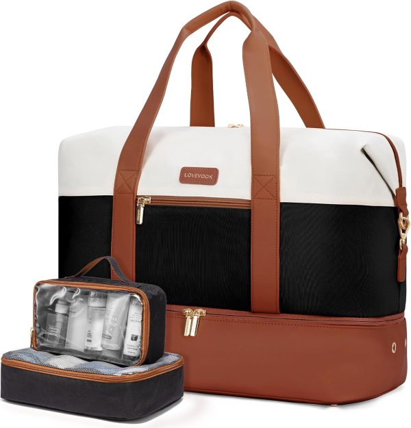 LOVEVOOK Weekender Bag, Large Travel Duffel Bag for Women with 2 Packing Cubes, Carry on Overnight Bag with Shoe Compartment, Mom Hospital Bags for Labor and Delivery - Image 22