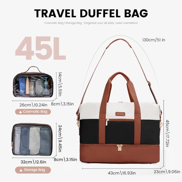 LOVEVOOK Weekender Bag, Large Travel Duffel Bag for Women with 2 Packing Cubes, Carry on Overnight Bag with Shoe Compartment, Mom Hospital Bags for Labor and Delivery - Image 23