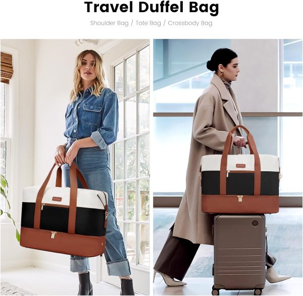 LOVEVOOK Weekender Bag, Large Travel Duffel Bag for Women with 2 Packing Cubes, Carry on Overnight Bag with Shoe Compartment, Mom Hospital Bags for Labor and Delivery - Image 25