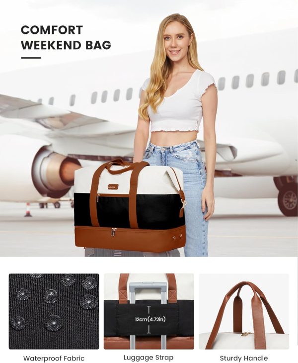 LOVEVOOK Weekender Bag, Large Travel Duffel Bag for Women with 2 Packing Cubes, Carry on Overnight Bag with Shoe Compartment, Mom Hospital Bags for Labor and Delivery - Image 28