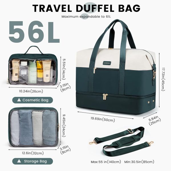 LOVEVOOK Weekender Bag, Large Travel Duffel Bag for Women with 2 Packing Cubes, Carry on Overnight Bag with Shoe Compartment, Mom Hospital Bags for Labor and Delivery - Image 31