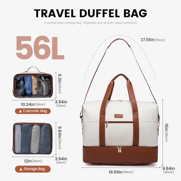 LOVEVOOK Weekender Bag, Large Travel Duffel Bag for Women with 2 Packing Cubes, Carry on Overnight Bag with Shoe Compartment, Mom Hospital Bags for Labor and Delivery - Image 38