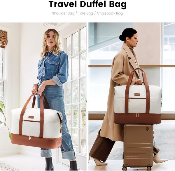 LOVEVOOK Weekender Bag, Large Travel Duffel Bag for Women with 2 Packing Cubes, Carry on Overnight Bag with Shoe Compartment, Mom Hospital Bags for Labor and Delivery - Image 39
